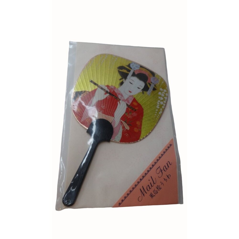 Japanese Uchiwa Fan Greeting Card Geisha Art Traditional Hand Fan Made in Japan - Picture 3 of 7